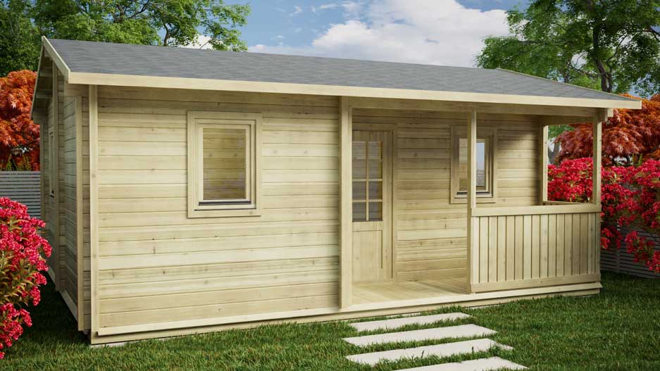 BUDGET ONE BED A LOG CABIN 6.16m X 4.7m | Loghousecabins.co.uk