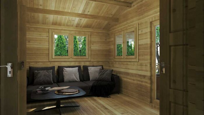 TWO BED TYPE E LOG CABIN 6m X 7.5m-interior