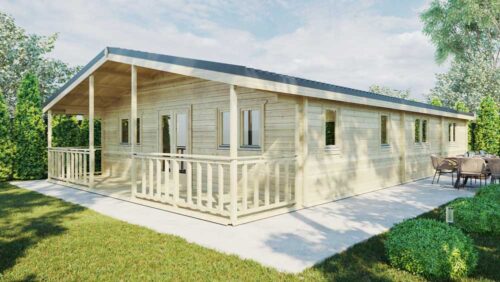 FOUR BED TYPE A LOG CABIN 8m X 13.5m