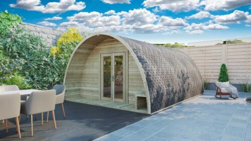 Loghouse Glamping pod Studio 4m x 6m front