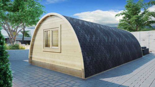 Glamping Pod One Bed B 4m x 8m back
